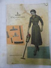 Siemens Staubsauger Rapid Type VSt 101 Gebrauchsanleitung Antik Rarität