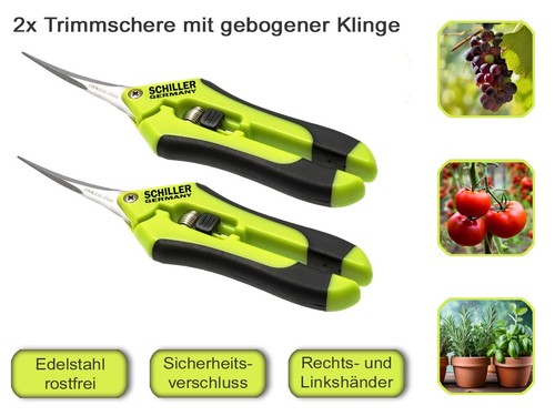 Trimmschere mit gebogener - 2x,