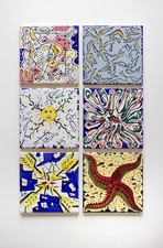 Salvador Dali - Keramik Fliesen 6 Stück Edition La Suite Catalane Kacheln Dalí