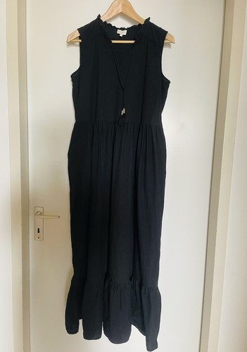 Maxikleid leinenkleid schwarz - maxikleid,