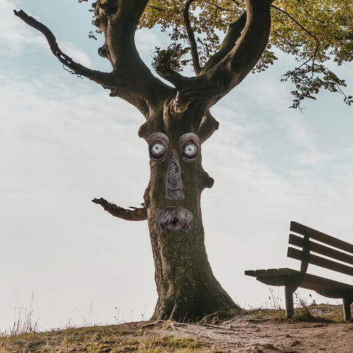 Gartenbaum gesicht deko - deko, harz