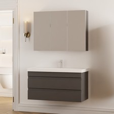 Badmöbel-Set Lara | Spiegelschrank, Waschbecken & Unterschrank | 60, 80, 100 cm