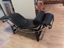 Designerliege 2 Teilg Schwarz Leder