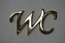 Massiv Messing  WC Schild  10 cm x 5,5 cm für die Yacht  oder Edel WC