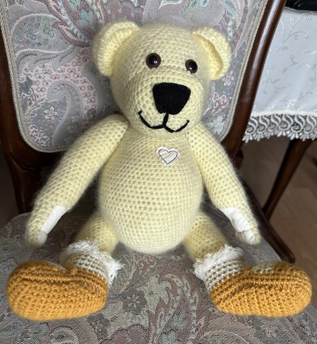Alter teddy handarbeit gelb - alter,