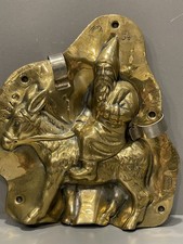 Schokoladenform Nikolaus auf Esel, Santa Claus, Weihnachtsmann, Messing, Laurösc