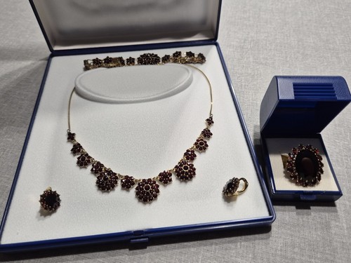 Granat schmuck set vintage - schmuck,