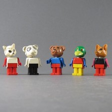 LEGO® Fabuland Figur Katze Bär Vogel Papagei 5 Minifiguren Tiere Bauernhof