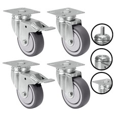 Transportrollen Set Apparaterollen Lenkrollen Rückenloch Platte Möbelrollen TPE