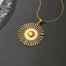 Edelstahl Kette Gold Anhänger