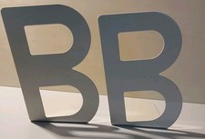 2 Bücher-Halter/ IKEA/ Billy/ B/ weiss/ Metall/ Deko/ Regal/ Ständer/ Stützen