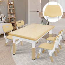 Kindertisch Kindertischgruppe mit 4 Stühlen Sitzgruppe Tisch & Stühle für Kinder