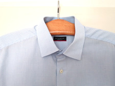 Herren Hemd Eterna Modern Fit Gr. 43 blau hellblau kariert kurzarm