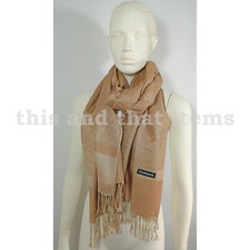 PASHMINA SCHAL TUCH PAREO STOLA KOPFTUCH CASHMERE SAND BRAUN WEIZEN BEIGE #S183