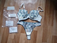BH-Set "Paradise" von Miriale Luxury, weiß+blau Größe 85B/M(38-40) kleiner Fleck