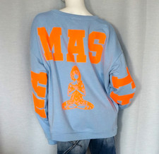 Oversize Sweater Sweat Shirt Namaste Denim Blau Neon Orange Yoga 38,40,42,44 Neu