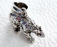 Bär 925 Silber 19 mm Amulett Schmuck Anhänger Magie  Kraft Stärke Totem Talisman