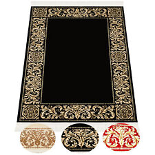 Teppich Läufer Wohnzimmer Flurteppich rund oval Barock schwarz gold beige rot