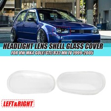 L+R Frontscheinwer Scheinwerfer Abdeckung Glas Für 1999-2005 VW MK4 Golf DE
