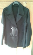 Walkjacke, gekochte Wolle, schwarz, Doppelreiher, Blazer, Gr. XL, toller Schnitt