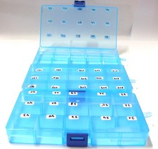  VP44 / 3 Sortimentskasten 15 Fächer, 17,3x9,6x2,2 cm - blau transparent