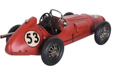 Rennwagen Modell Ferrari Rot Rennauto Blech Oldtimer Dekoration Auto Antik