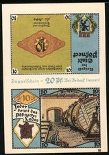 Notgeld Pößneck, 20 Pfennig, Arbeiter bei der Lederverarbeitung 