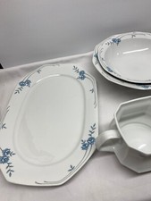 WINTERLING MARKTLEUTHEN SPEISE-SERVICE  6 PERSONEN PORZELLAN + GRAU/BLAU