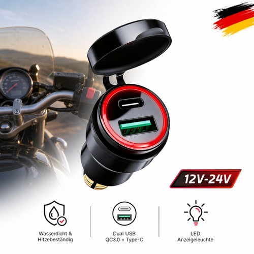 Adapter motorrad stecker - stecker, dual