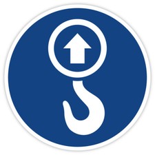 25x Aufkleber „Anschlagpunkt Hebepunkt“ Kran Sticker auf Bogen Blau | 2 Größen