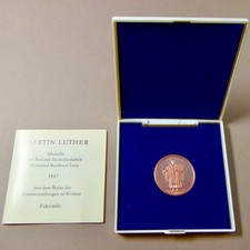 Medaille Martin Luther - Wartburg,  Ø 30mm, Faksimile, Schatulle, gebraucht