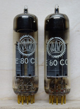 Pair: PHILIPS E80CC | VALVO PRINT | GUT ✅ | gold pin balanced Tubes Röhre Valve