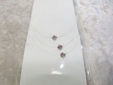 Schwebende Halskette-3-fach-Kette-rosa Strass-NEU UND UNGETRAGEN - Modeschmuck