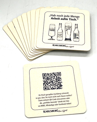Stück bierdeckel karlsberg - 10,
