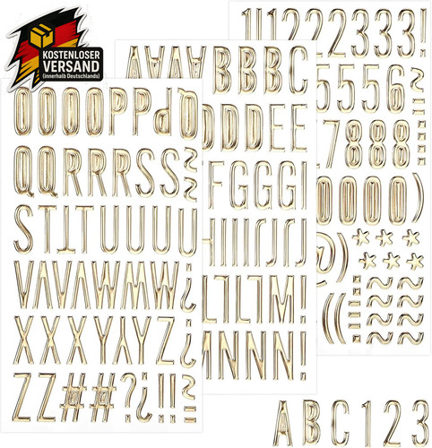Goldene buchstaben zahlen - goldene,