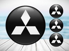 4x Silikon Aufkleber für Radkappen Mitsubishi Nabendeckel Felgenemblem Logo