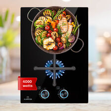 Gaskochfeld 2 flammig Brenner 4000 W Glaskeramik Gas Cooker Hob Herd schwarz