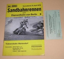 Sandbahnrennen 1978 Berlin Mariendorf  Programmheft