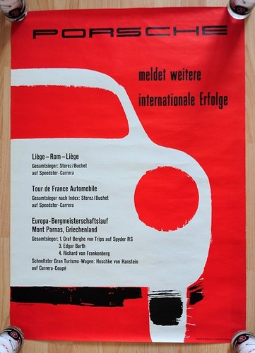 Orig porsche plakat poster - porsche,