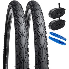 Fahrradreifen 24 Zoll 1 75 und Schlauch Set Rennrad Gummi Schwarz