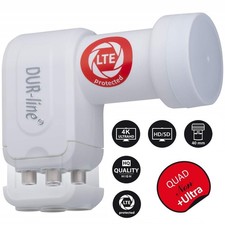 DUR-line +Ultra Premium Quad LNB | 4 Teilnehmer, LTE-Filter, FullHD, HDTV, 3D 4K