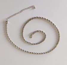 Kordelkette, aus Edelstahl, gedreht, Kette, Vintage, Ropechain, silberfarbig
