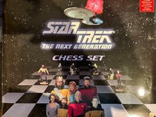 Vintage Star Trek The Next Generation Chess Set with Pewter Enterprise WH Smith