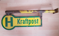 Altes Emailleschild Halteschild Kraftpost Haltestelle Postbus Postkutsche