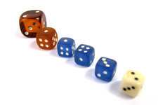 6 alte DDR Würfel Kunststoff