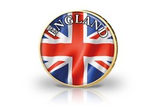 2 Euro vergoldet England Flagge mit Farbmotiv