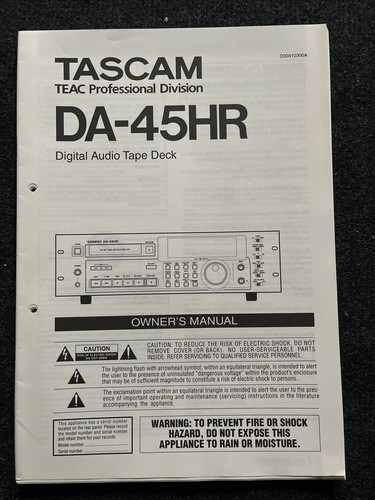 Tascam 45hr dat recorder - da-45hr,