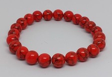 Naturstein Perlenarmband Roter Howlith  8mm Schmucksteinperlen