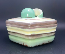 Schramberg Majolika handgemalt  Art Deco Deckeldose L.20,5 cm