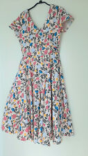50er Jahre (Retro )Kleid Vintage Blüten Floral  Gr.M  Swing Dress V-Neck